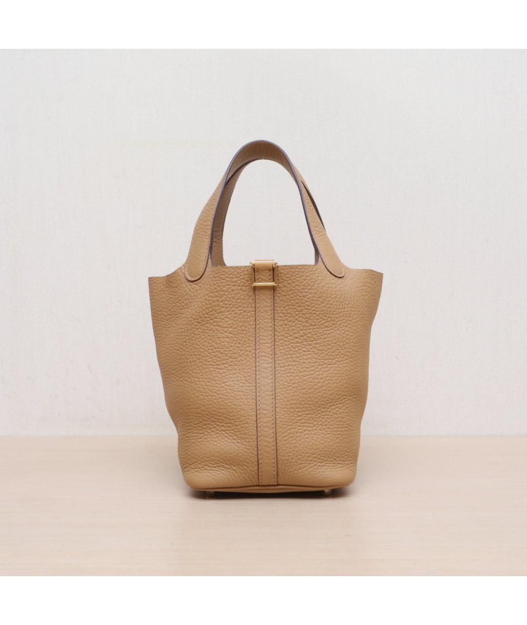 HERMES Коричневая кожаная сумка тоут, фото 3