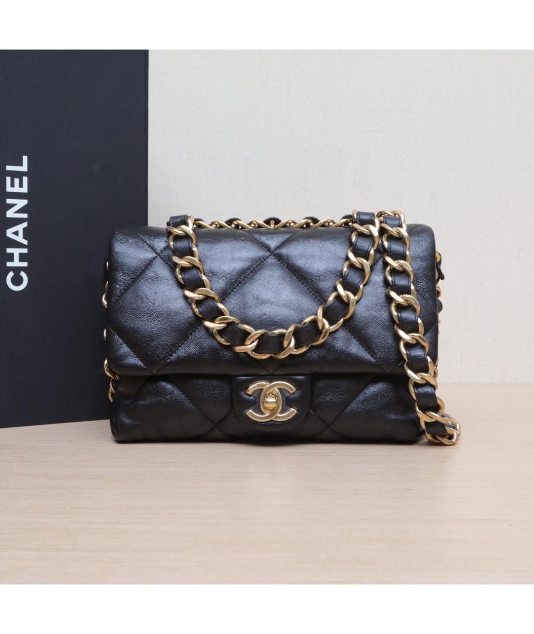 CHANEL Черная кожаная сумка через плечо, фото 2