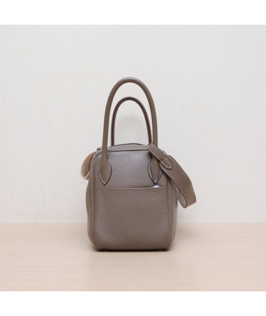 HERMES Коричневая кожаная сумка тоут, фото 3