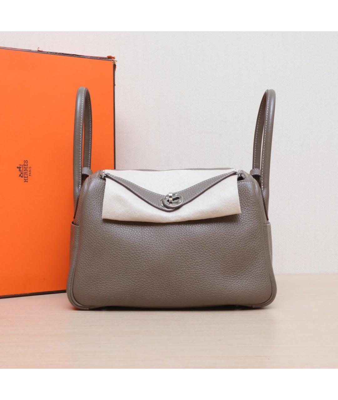 HERMES Коричневая кожаная сумка тоут, фото 2