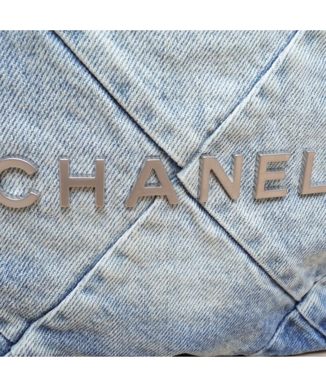 CHANEL Синий деним рюкзак, фото 8