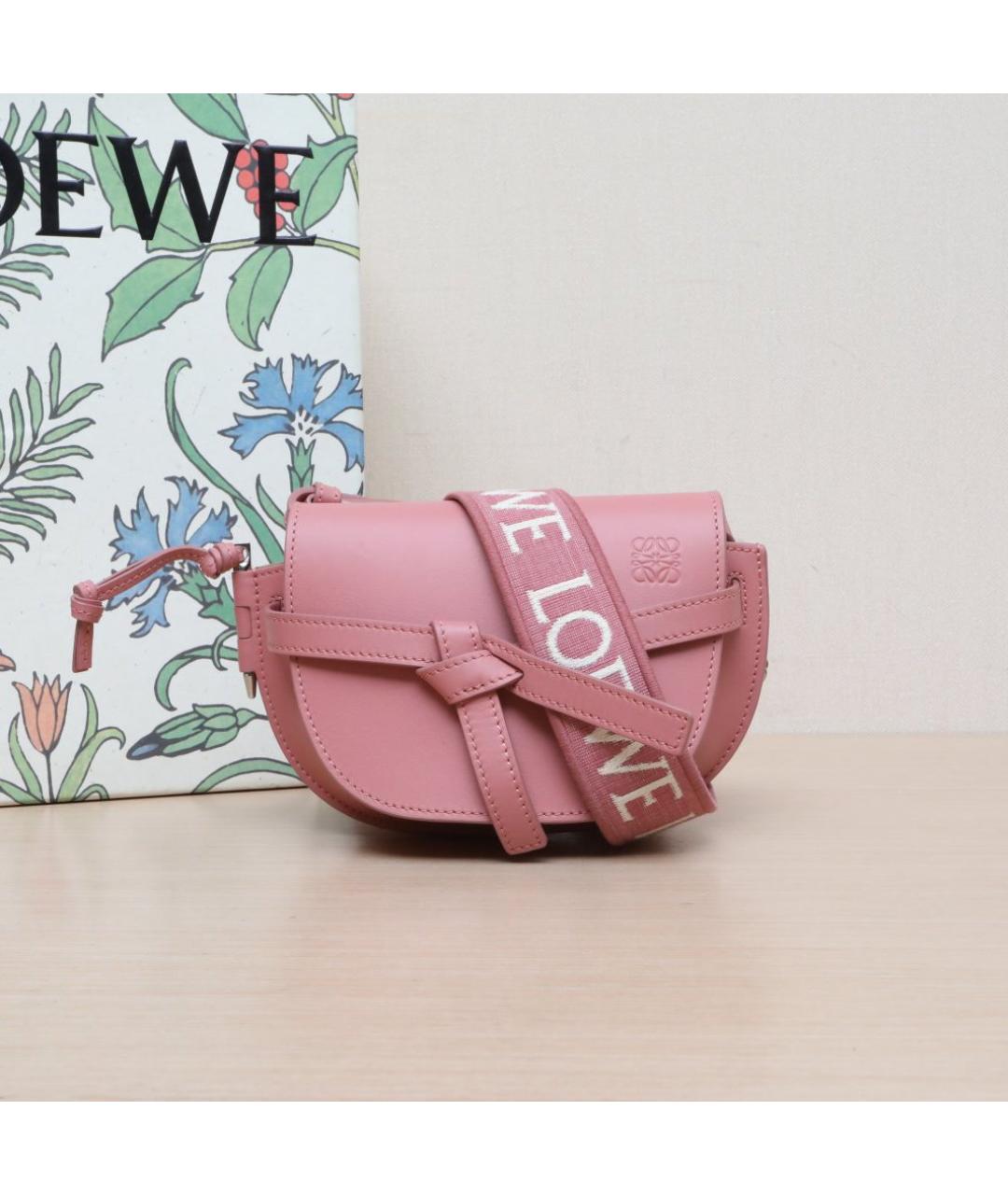 LOEWE Розовая кожаная сумка через плечо, фото 2