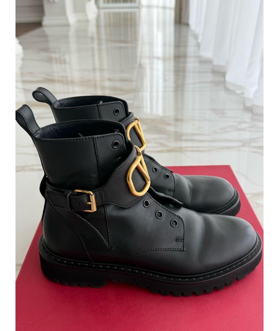 VALENTINO Черные кожаные ботинки, фото 7