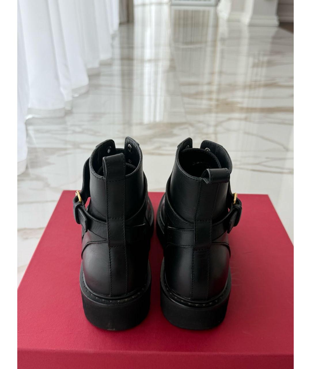 VALENTINO Черные кожаные ботинки, фото 4