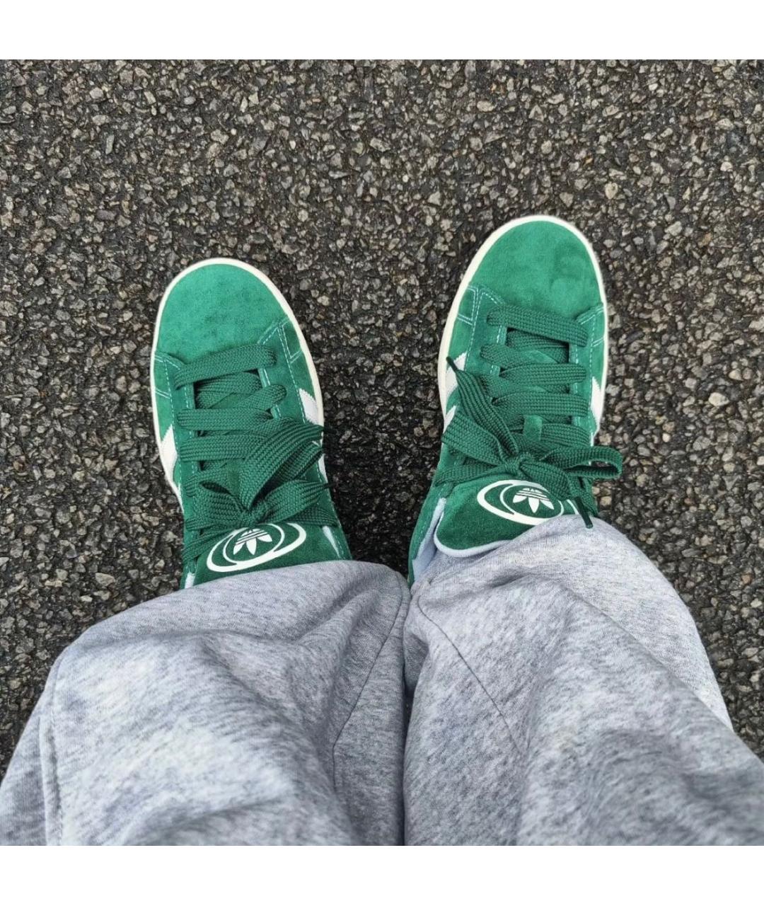 ADIDAS Зеленые замшевые кроссовки, фото 5