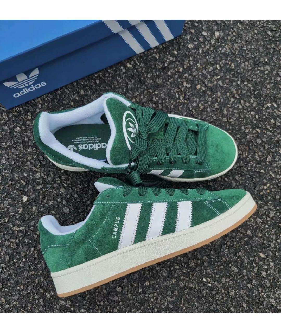 ADIDAS Зеленые замшевые кроссовки, фото 3