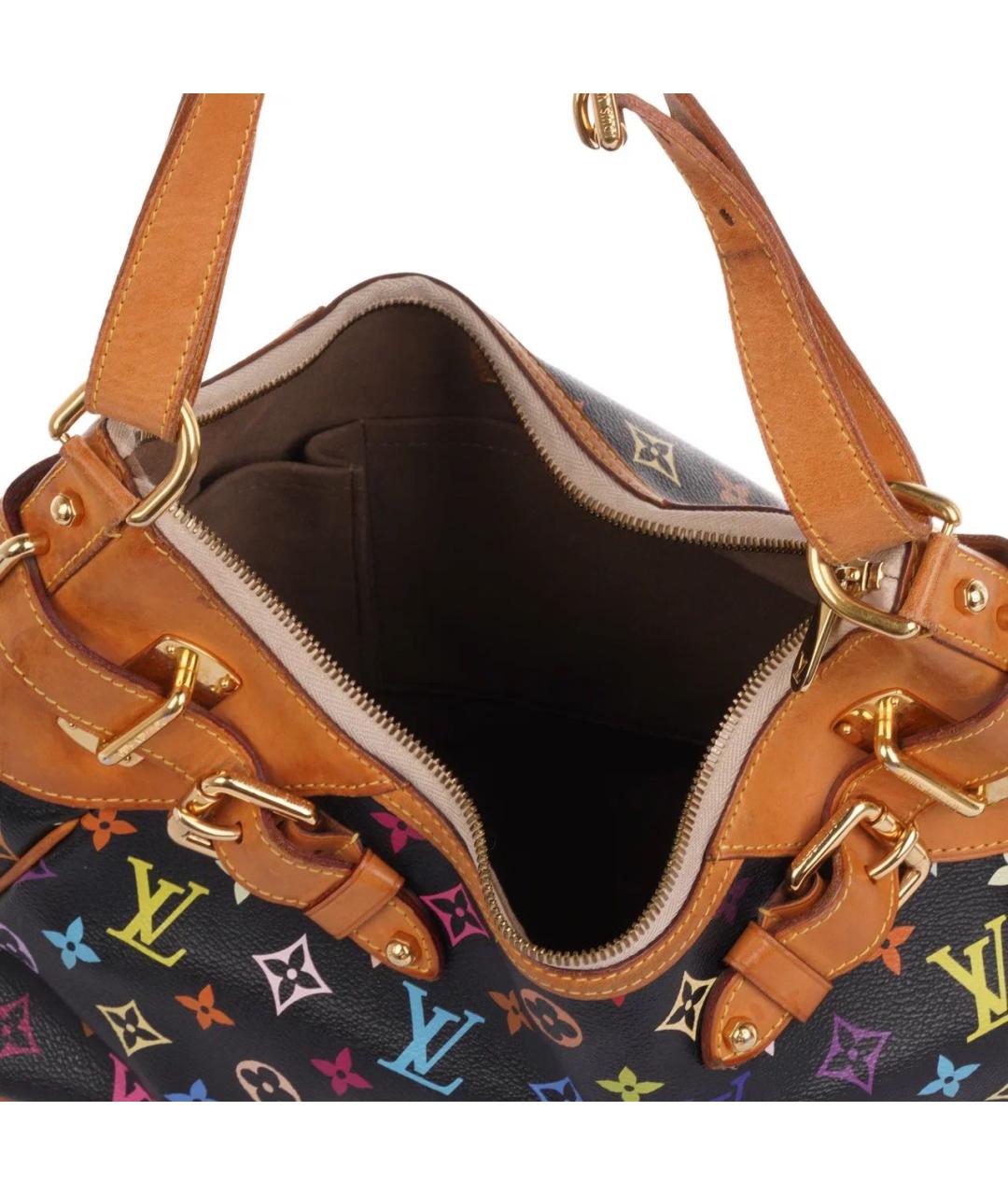 LOUIS VUITTON Черная кожаная сумка тоут, фото 6