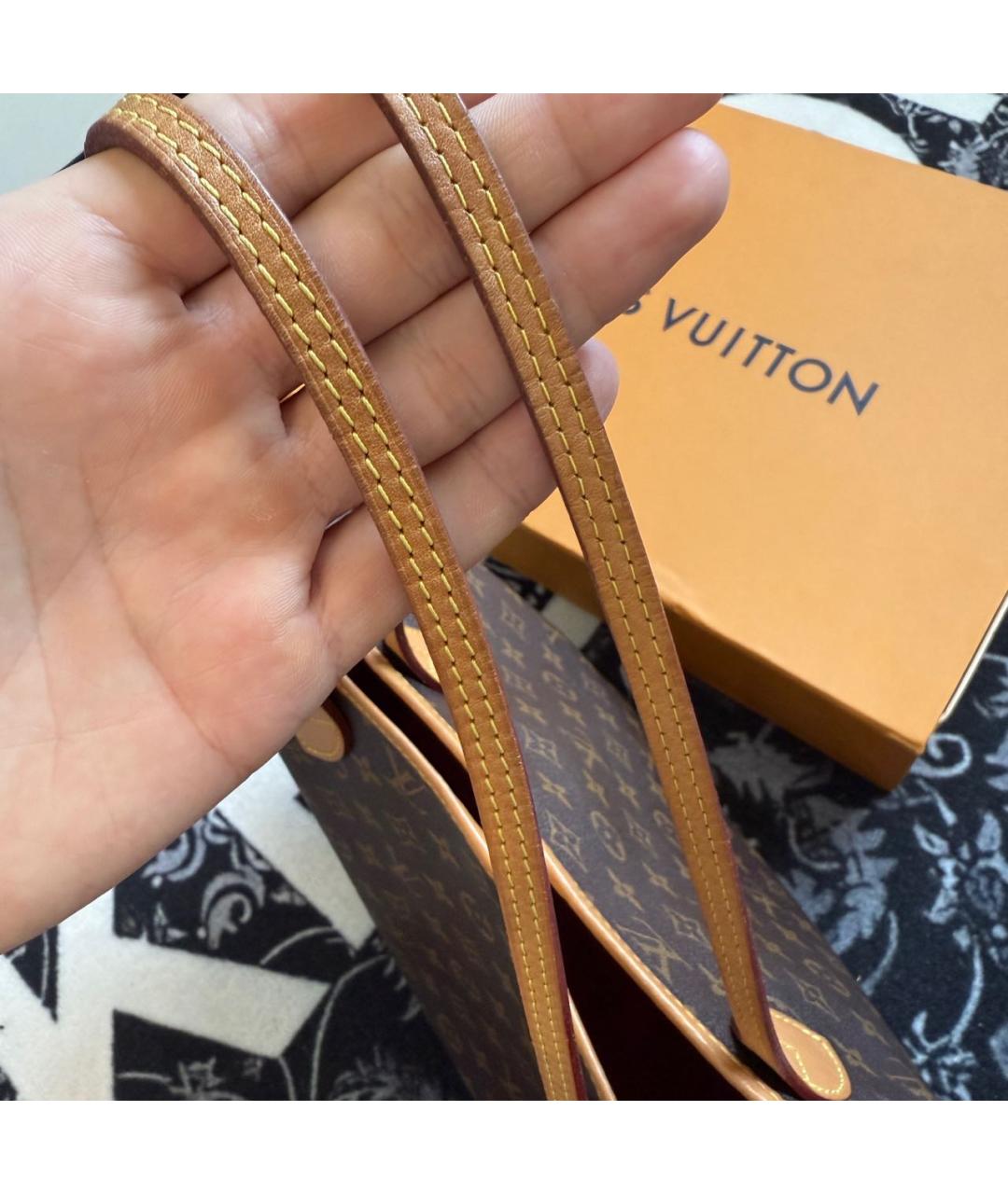 LOUIS VUITTON Коричневая кожаная сумка через плечо, фото 3