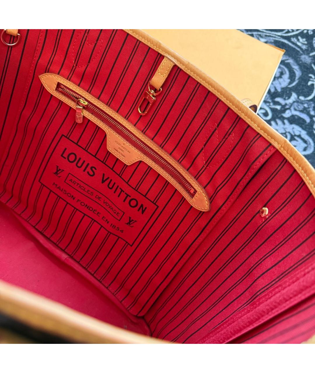 LOUIS VUITTON Коричневая кожаная сумка через плечо, фото 4
