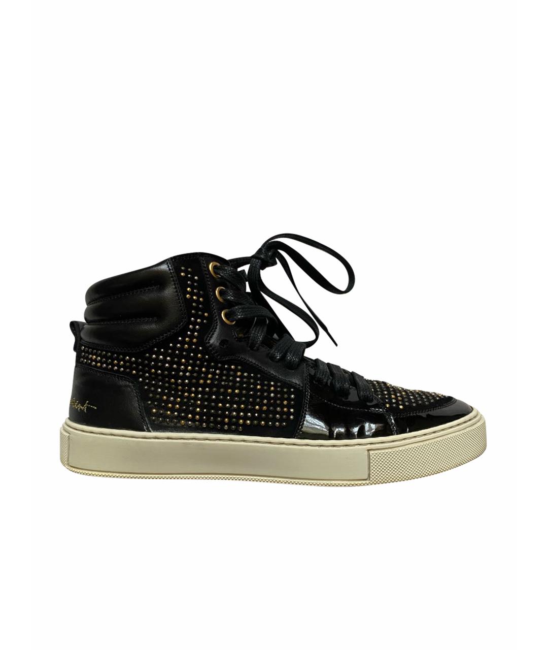 SAINT LAURENT Черные кожаные кеды, фото 1