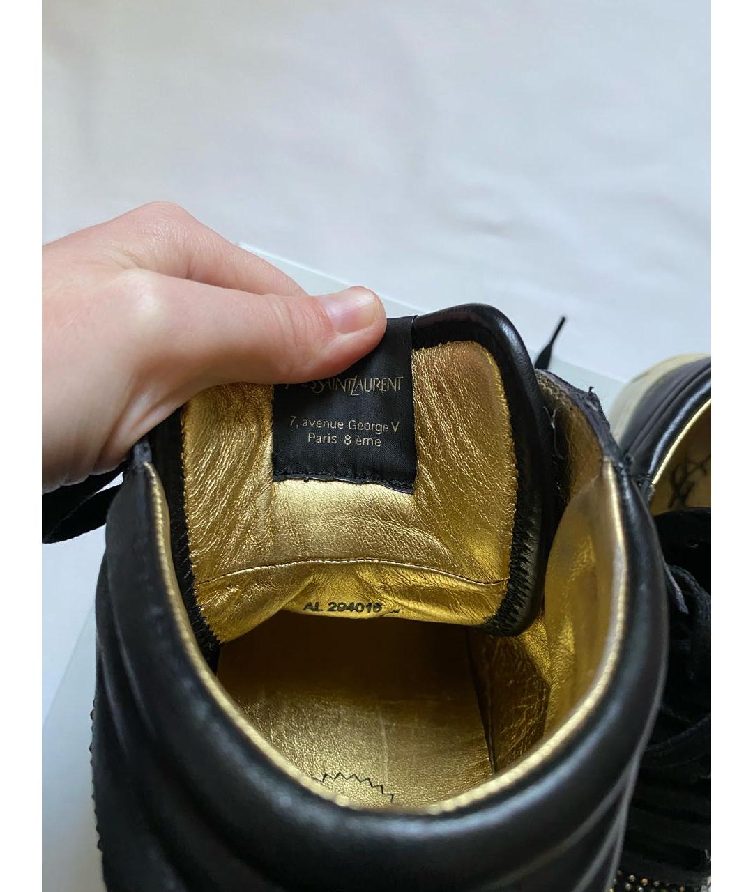 SAINT LAURENT Черные кожаные кеды, фото 8