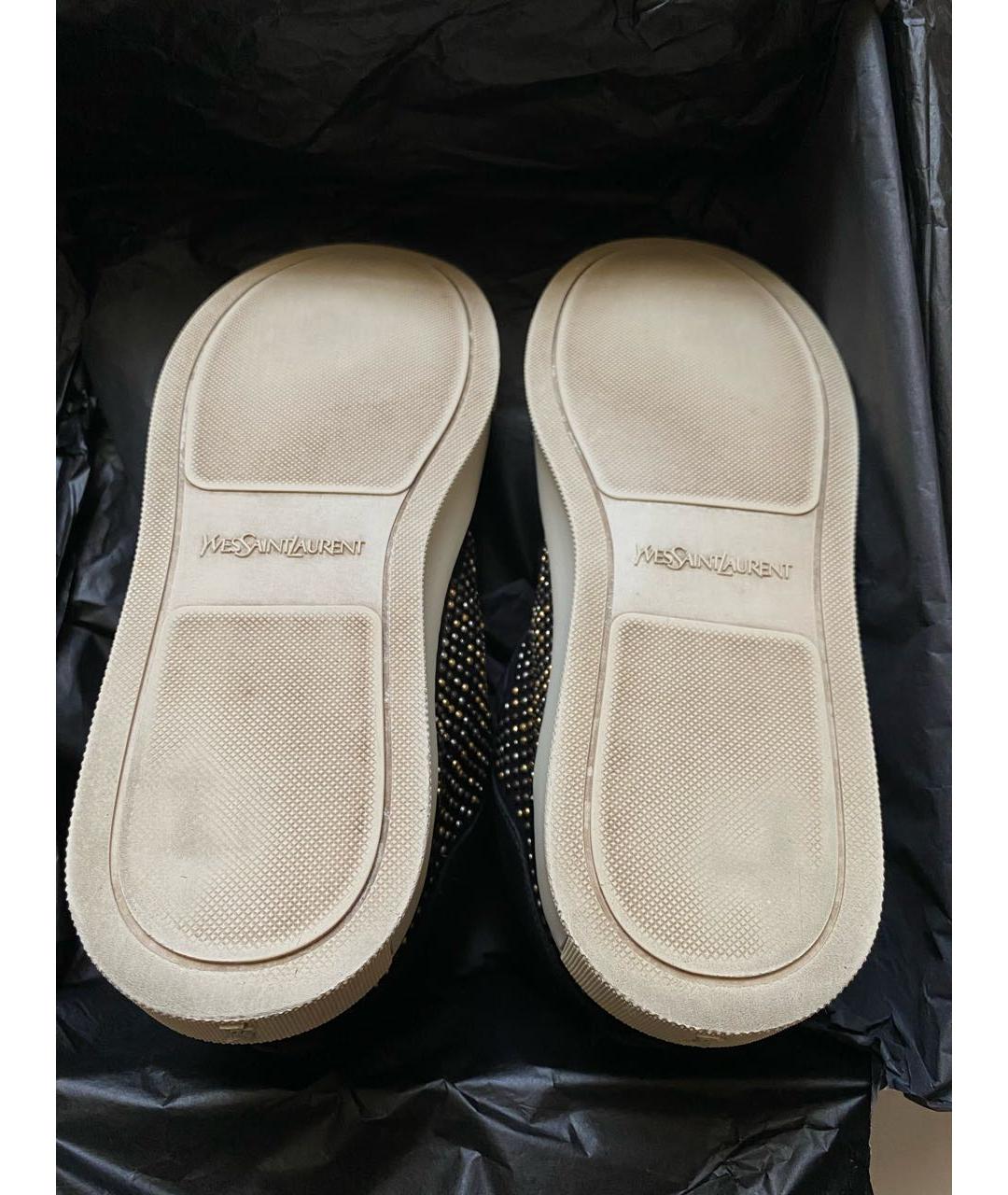 SAINT LAURENT Черные кожаные кеды, фото 7
