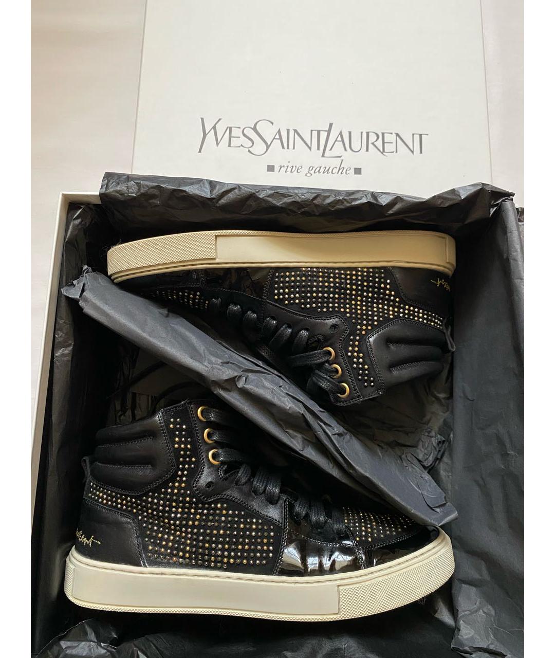 SAINT LAURENT Черные кожаные кеды, фото 6