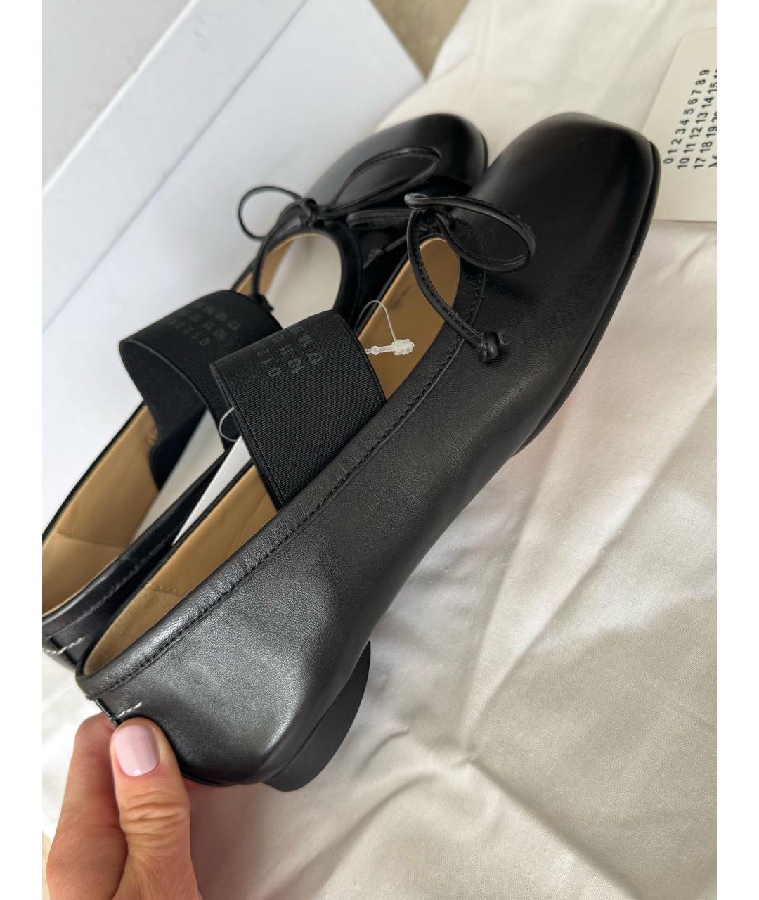 MM6 MAISON MARGIELA Черные кожаные балетки, фото 3
