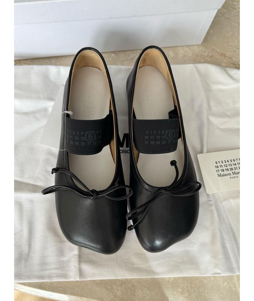 MM6 MAISON MARGIELA Черные кожаные балетки, фото 2