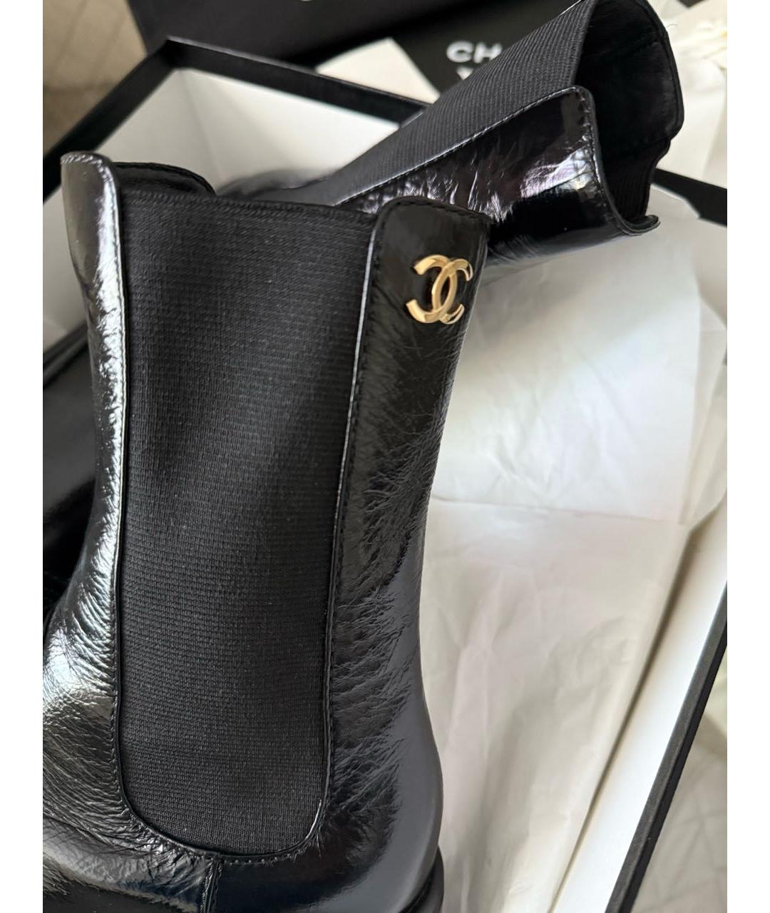 CHANEL Черные кожаные ботинки, фото 6