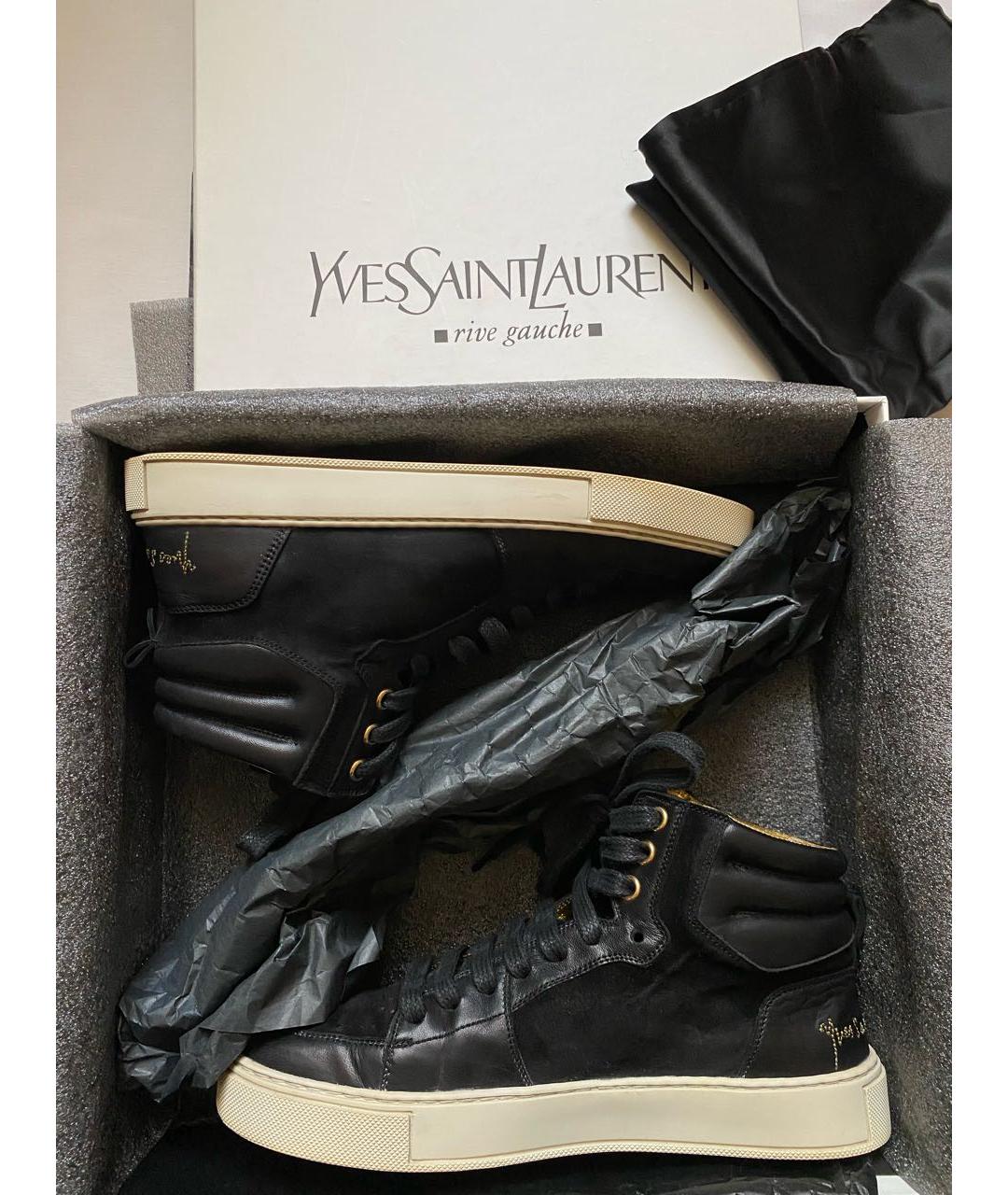 SAINT LAURENT Черные кожаные кеды, фото 5