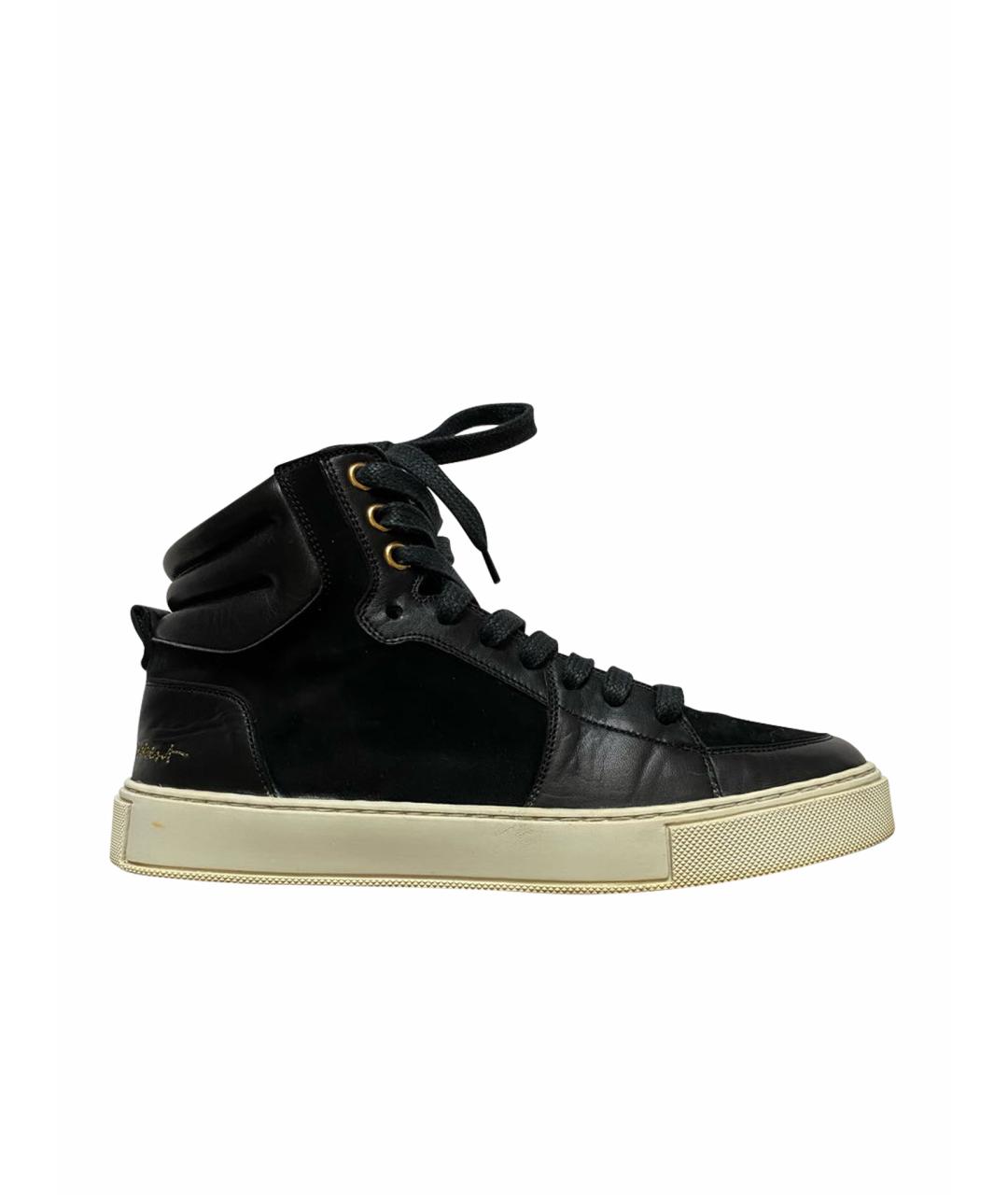 SAINT LAURENT Черные кожаные кеды, фото 1