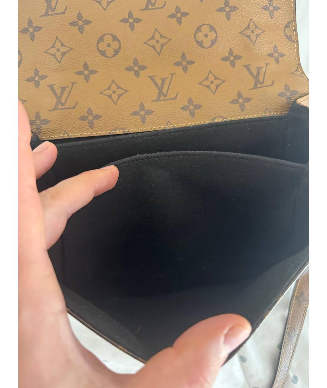 LOUIS VUITTON Бежевая кожаная сумка через плечо, фото 4