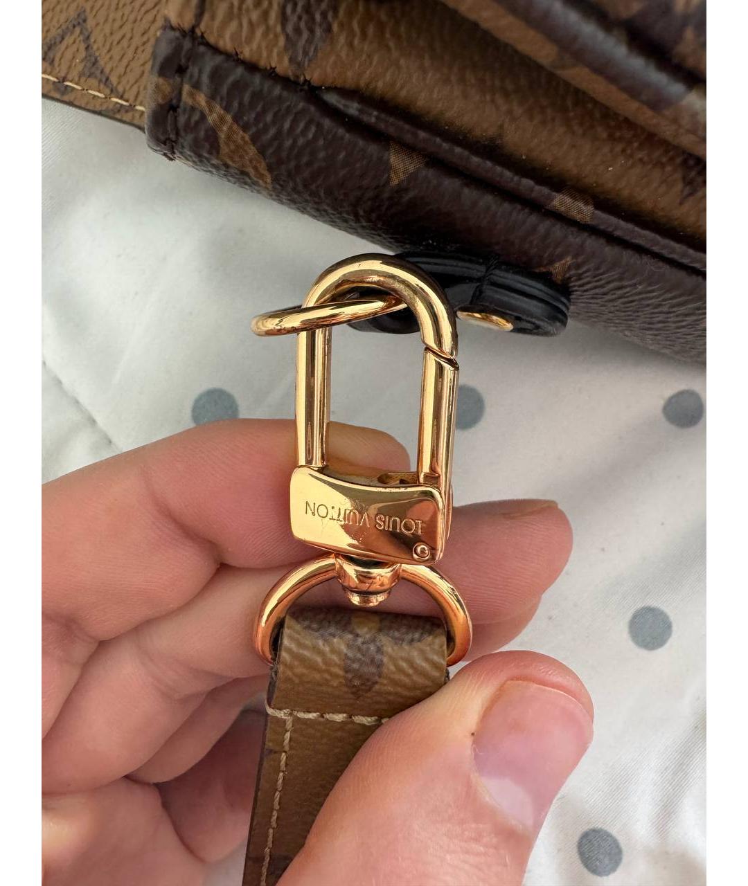 LOUIS VUITTON Бежевая кожаная сумка через плечо, фото 7