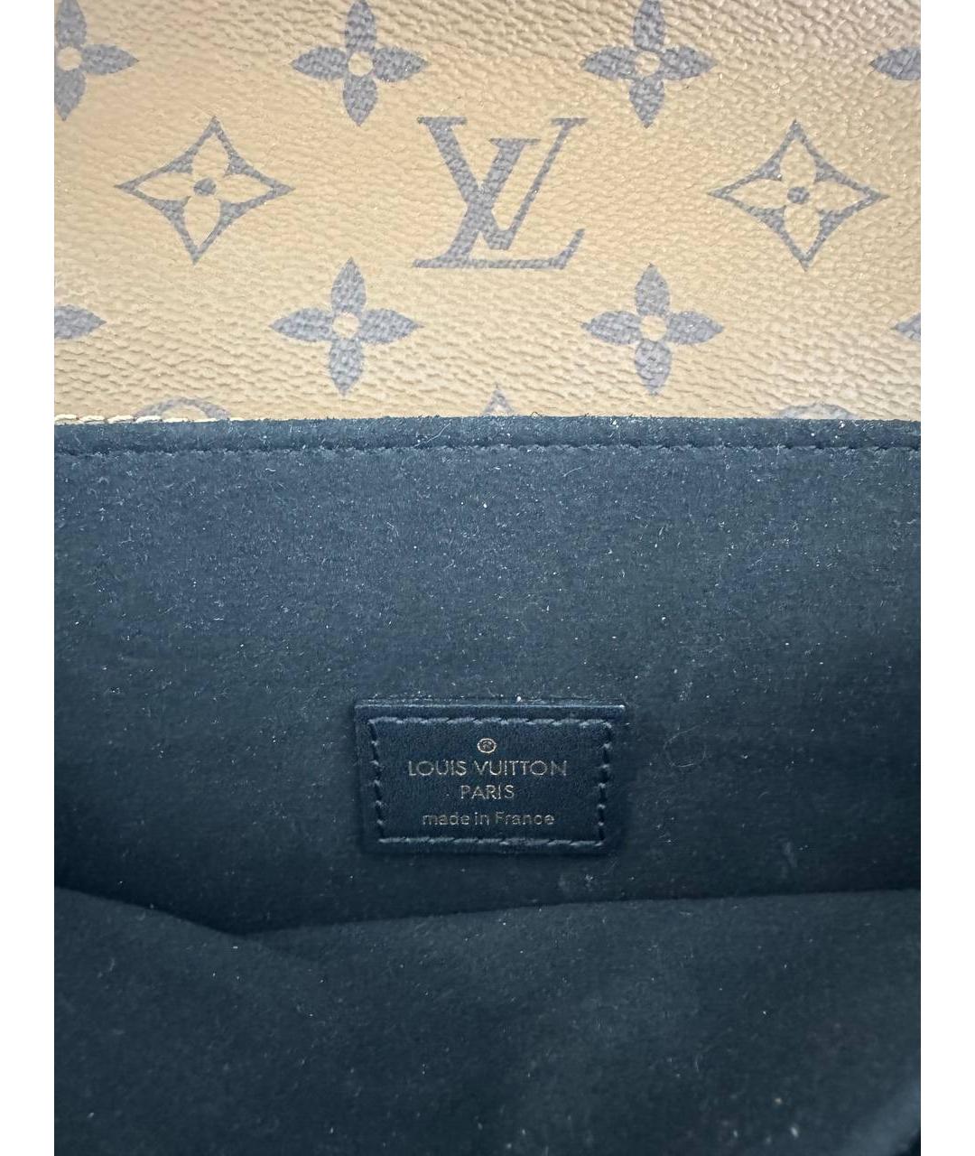 LOUIS VUITTON Бежевая кожаная сумка через плечо, фото 5