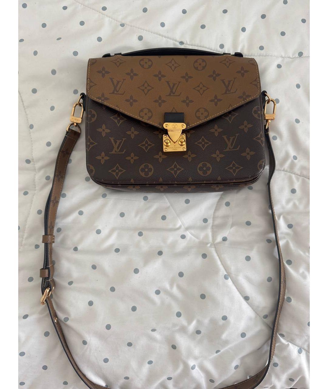 LOUIS VUITTON Бежевая кожаная сумка через плечо, фото 9