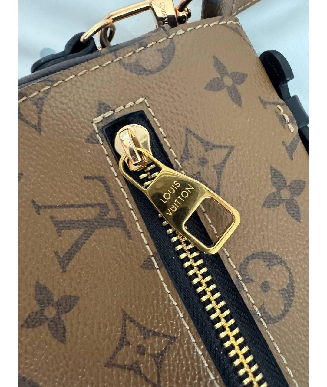 LOUIS VUITTON Бежевая кожаная сумка через плечо, фото 6