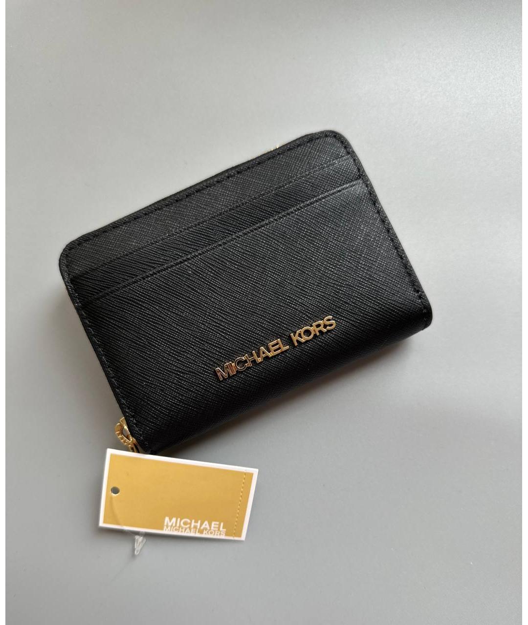 MICHAEL KORS Черный кожаный кошелек, фото 2