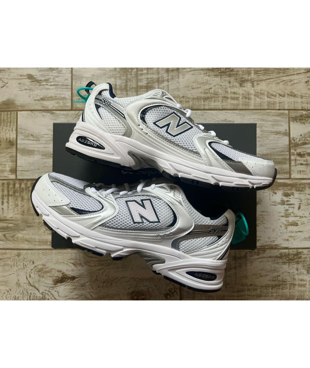 NEW BALANCE Серые синтетические низкие кроссовки / кеды, фото 4