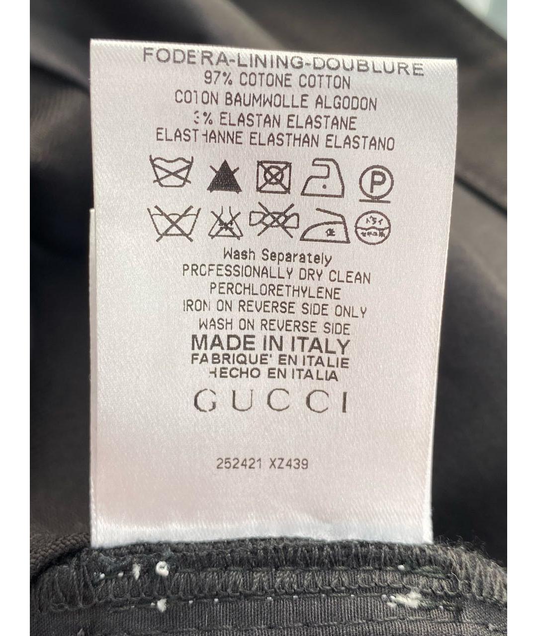 GUCCI Черная хлопко-эластановая юбка мини, фото 7
