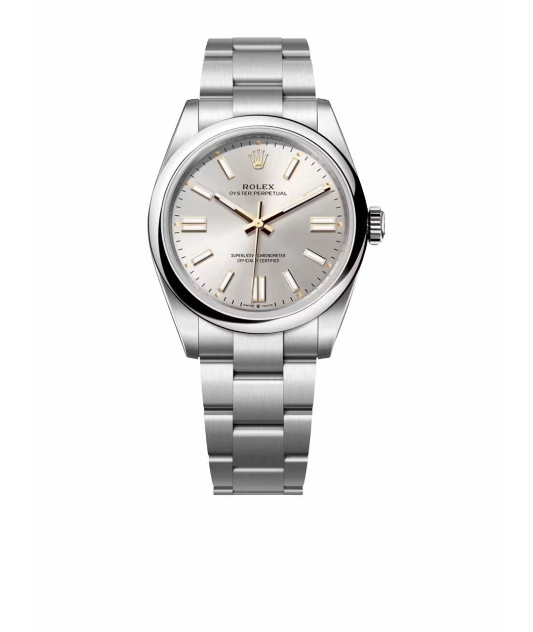 ROLEX Серебряные стальные часы, фото 1