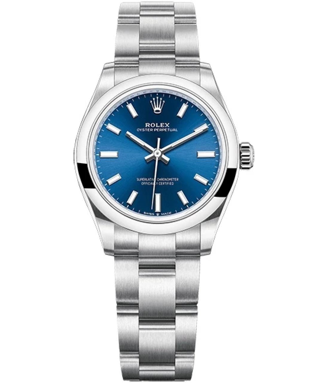 ROLEX Синие металлические часы, фото 1