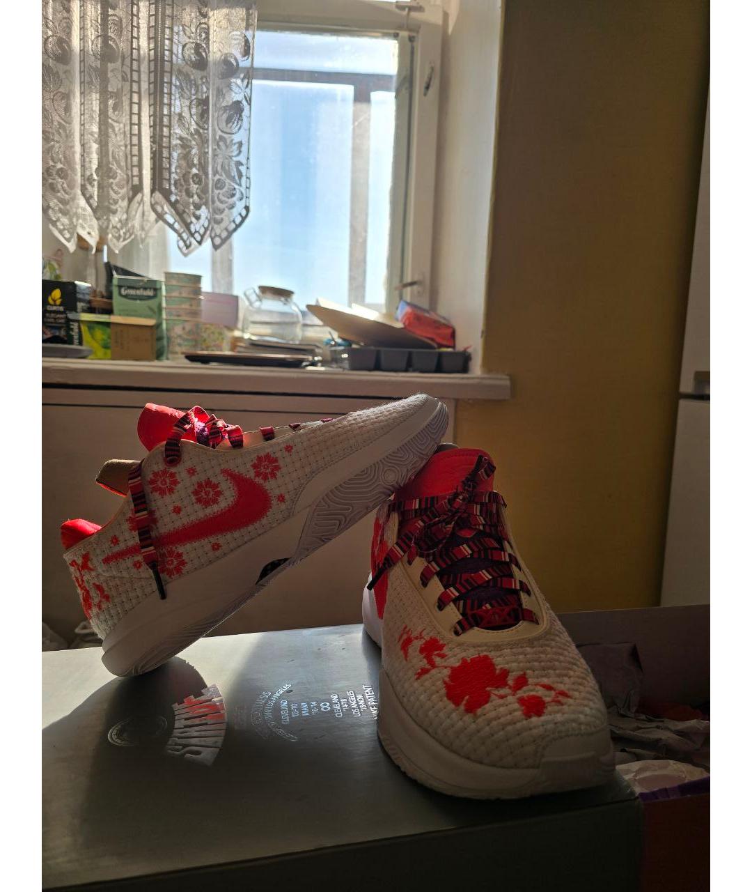 NIKE Белые текстильные низкие кроссовки / кеды, фото 2