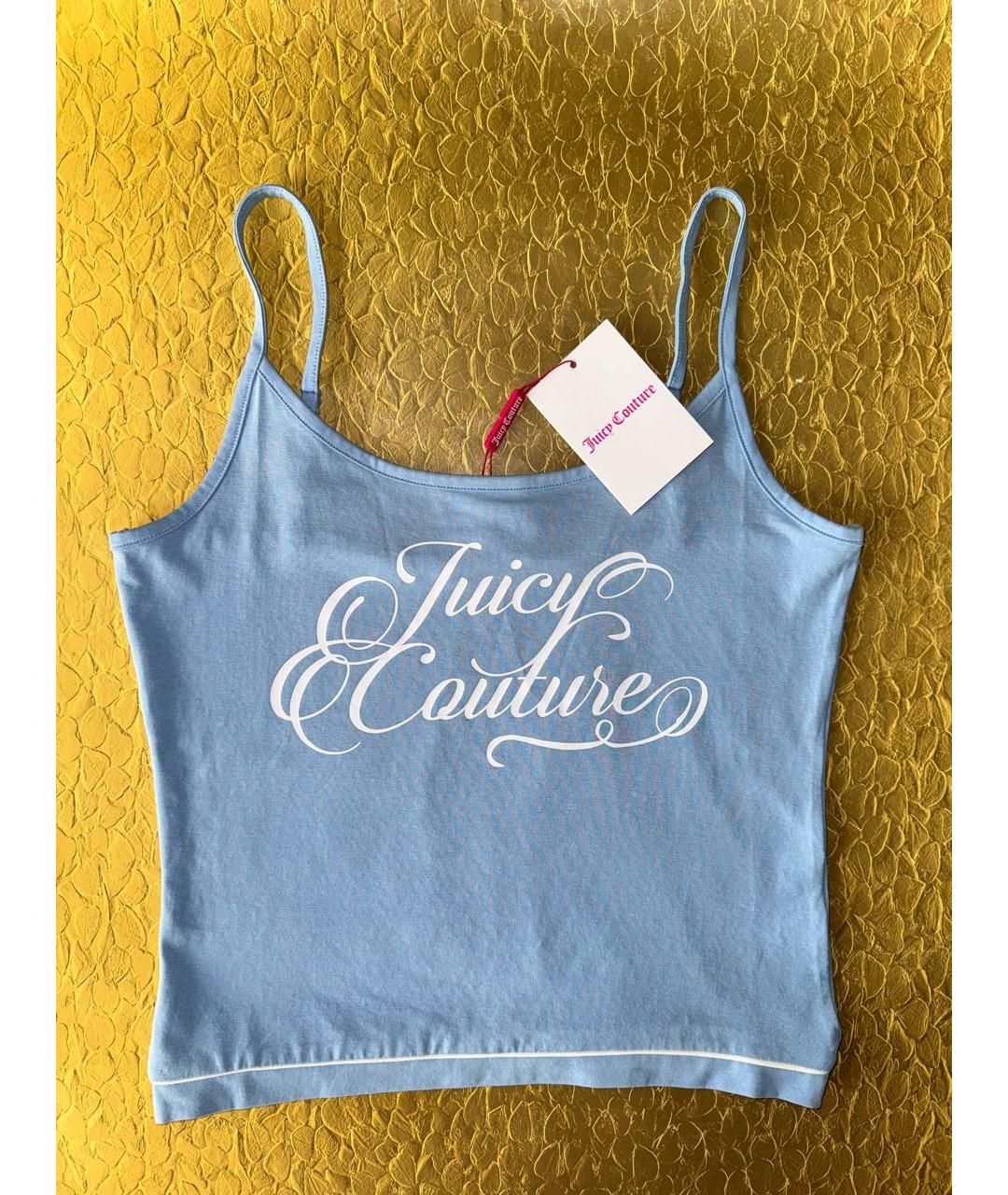 JUICY COUTURE Голубая хлопковая майка, фото 5