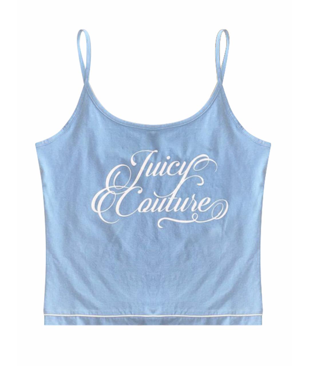 JUICY COUTURE Голубая хлопковая майка, фото 1
