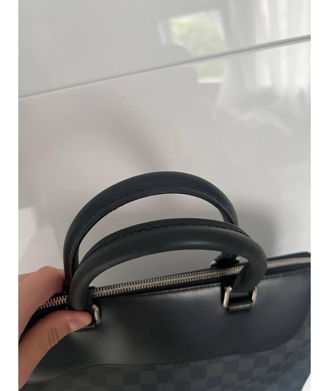 LOUIS VUITTON Серый кожаный портфель, фото 4