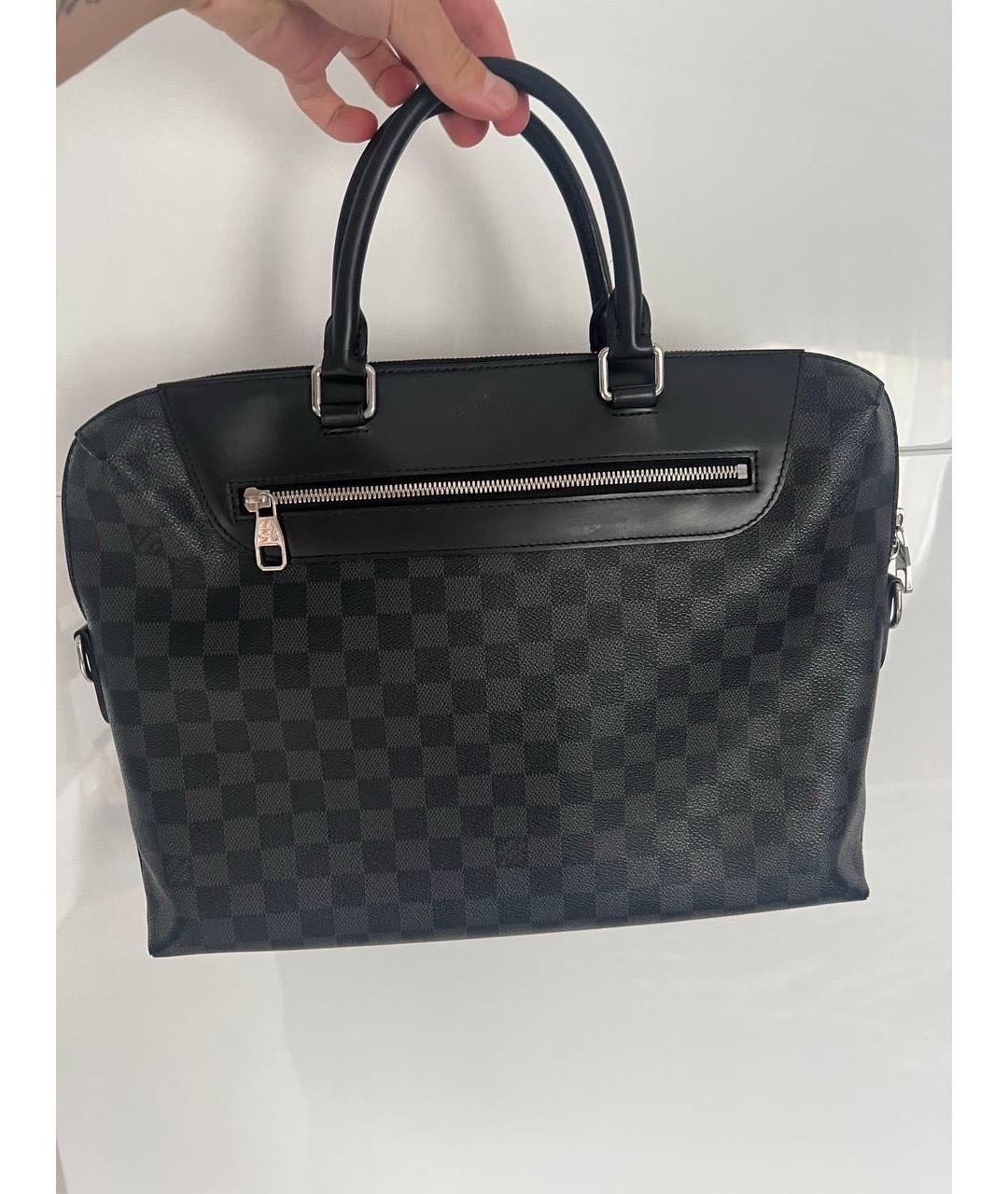 LOUIS VUITTON Серый кожаный портфель, фото 2