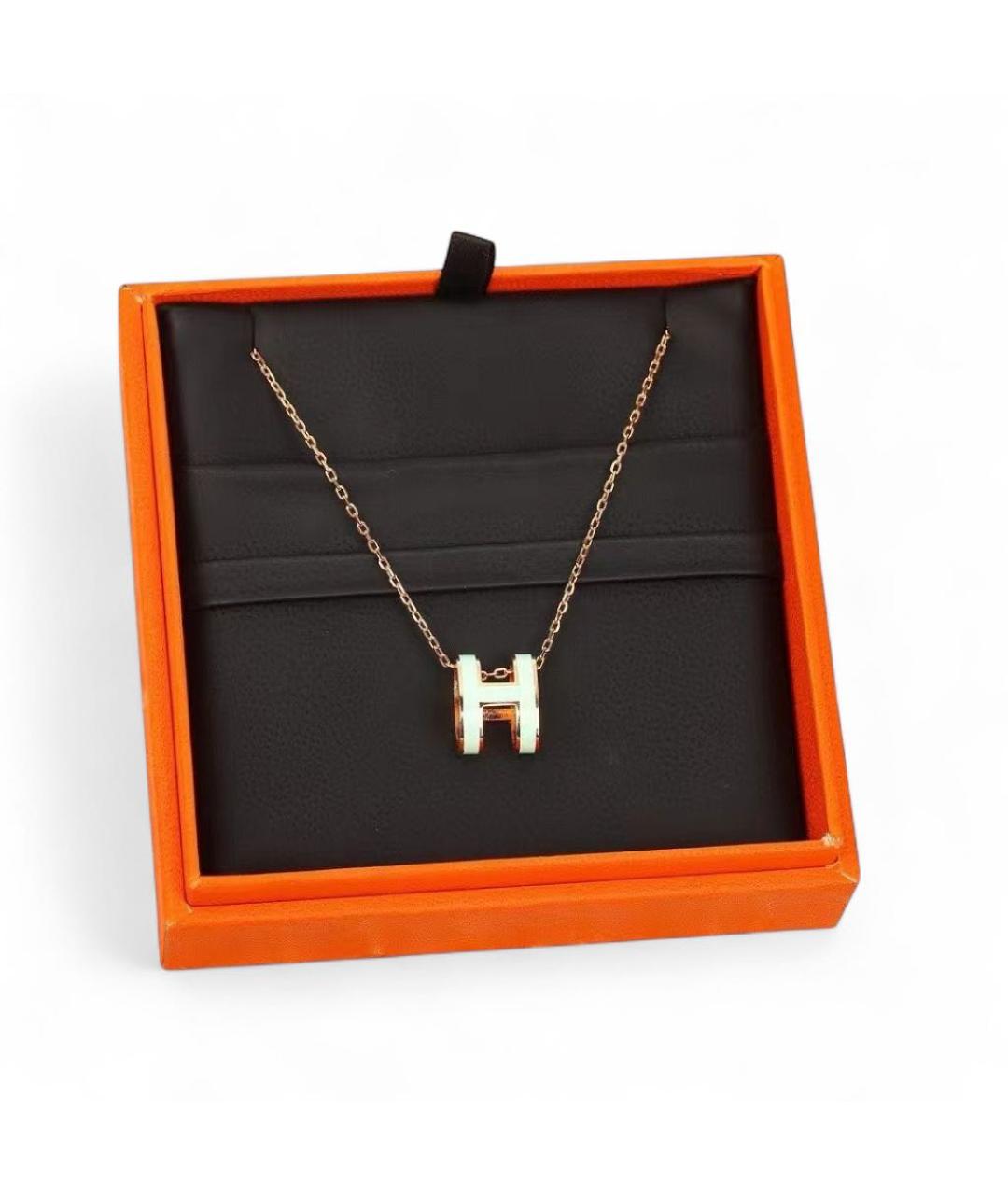 HERMES Золотая металлическая подвеска, фото 2