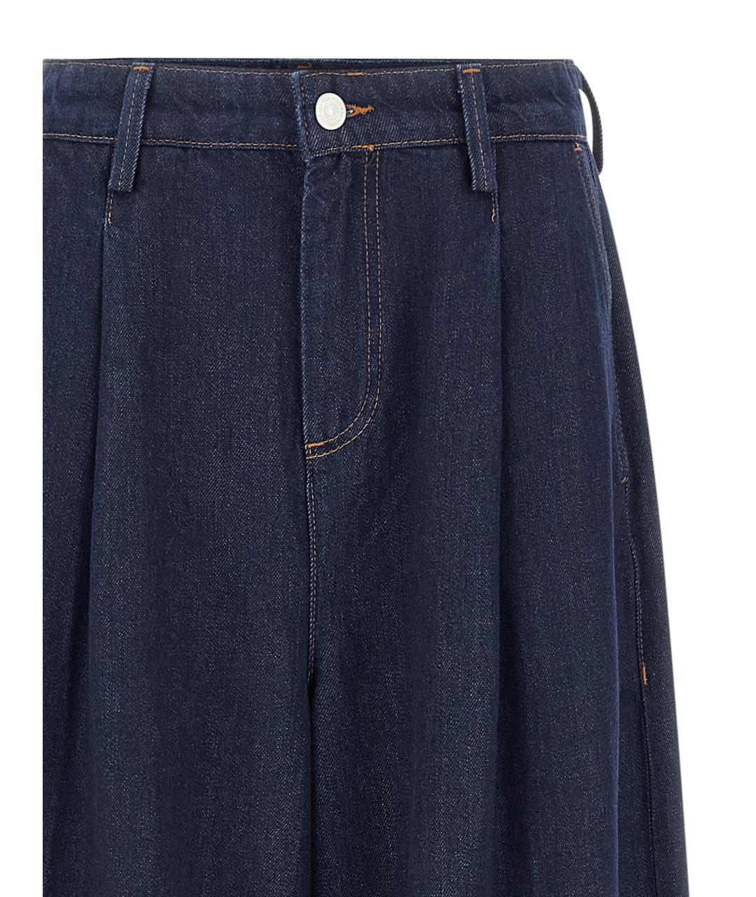 7 FOR ALL MANKIND Синие хлопковые прямые джинсы, фото 3