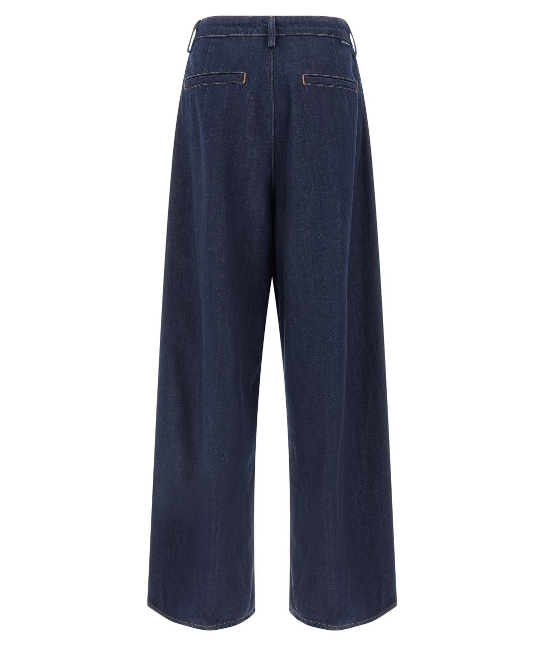 7 FOR ALL MANKIND Синие хлопковые прямые джинсы, фото 2