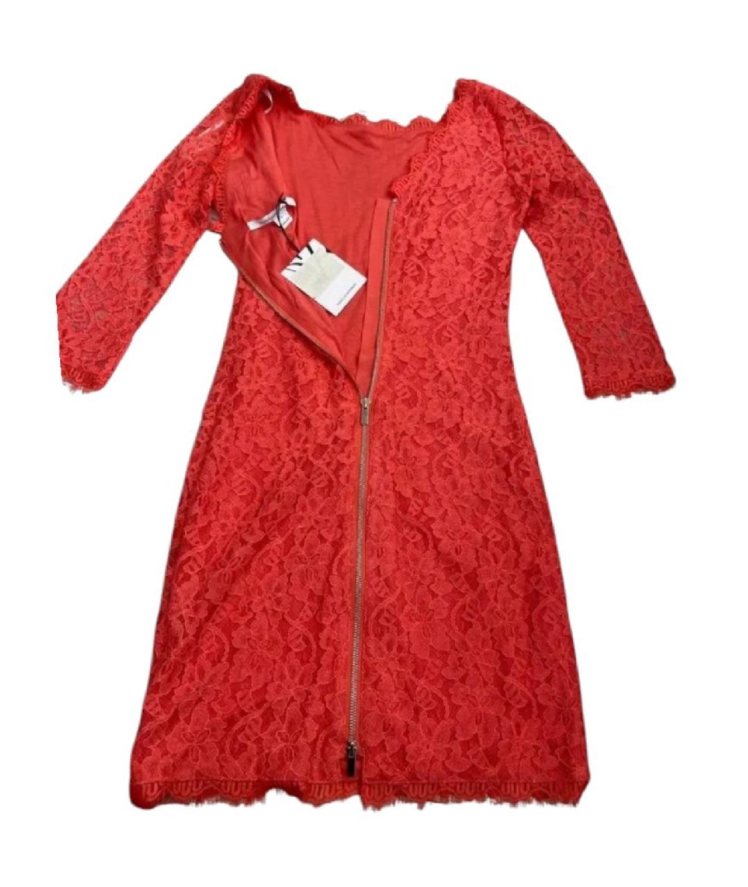 DIANE VON FURSTENBERG Красное шелковое коктейльное платье, фото 5
