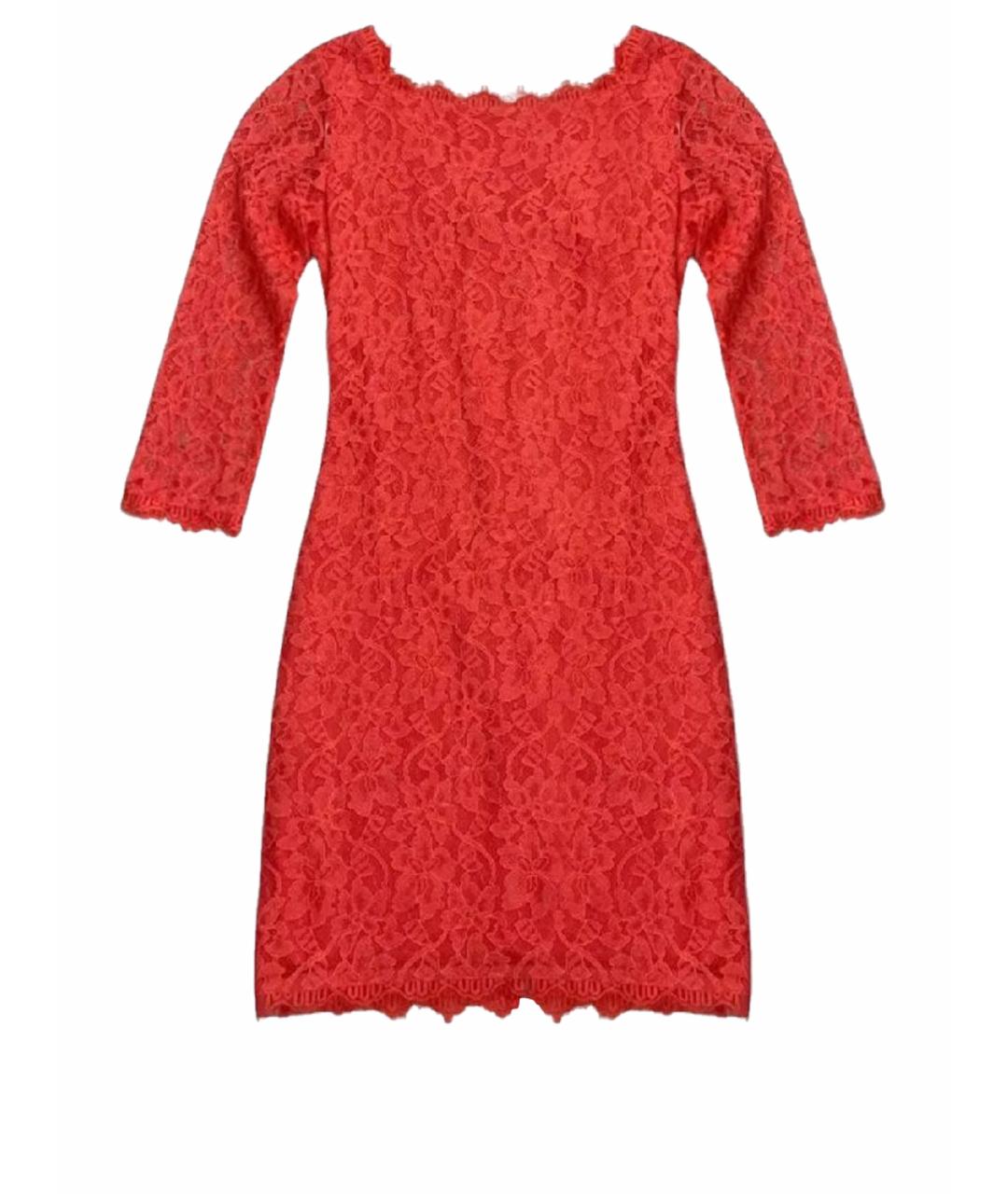 DIANE VON FURSTENBERG Красное шелковое коктейльное платье, фото 1