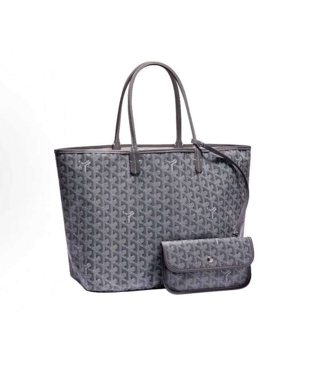 GOYARD Серая кожаная сумка тоут, фото 6