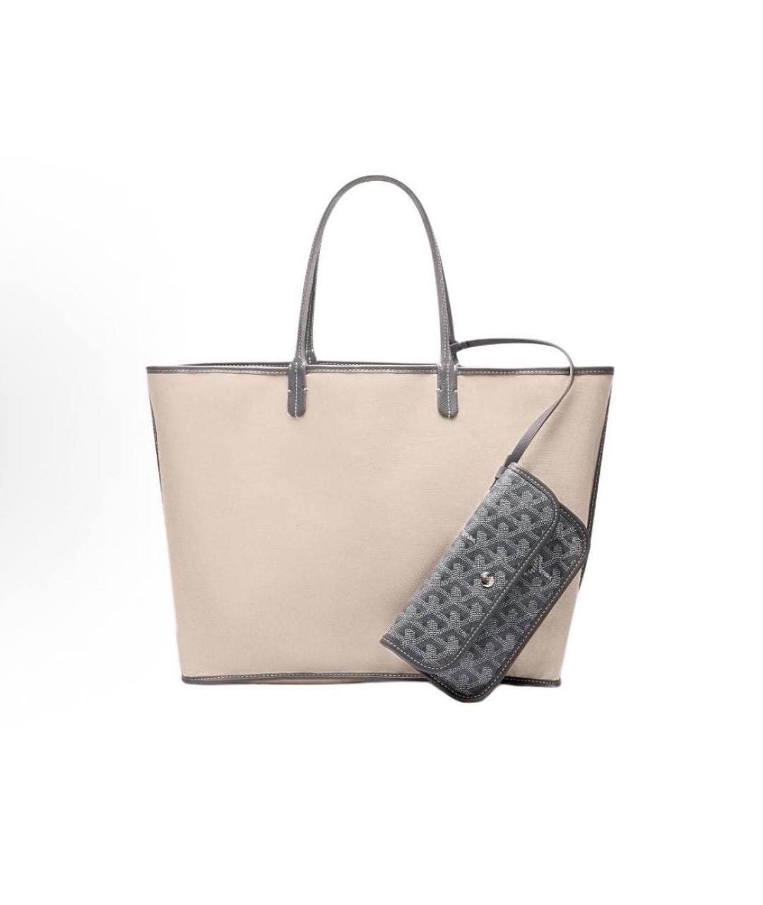 GOYARD Серая кожаная сумка тоут, фото 3