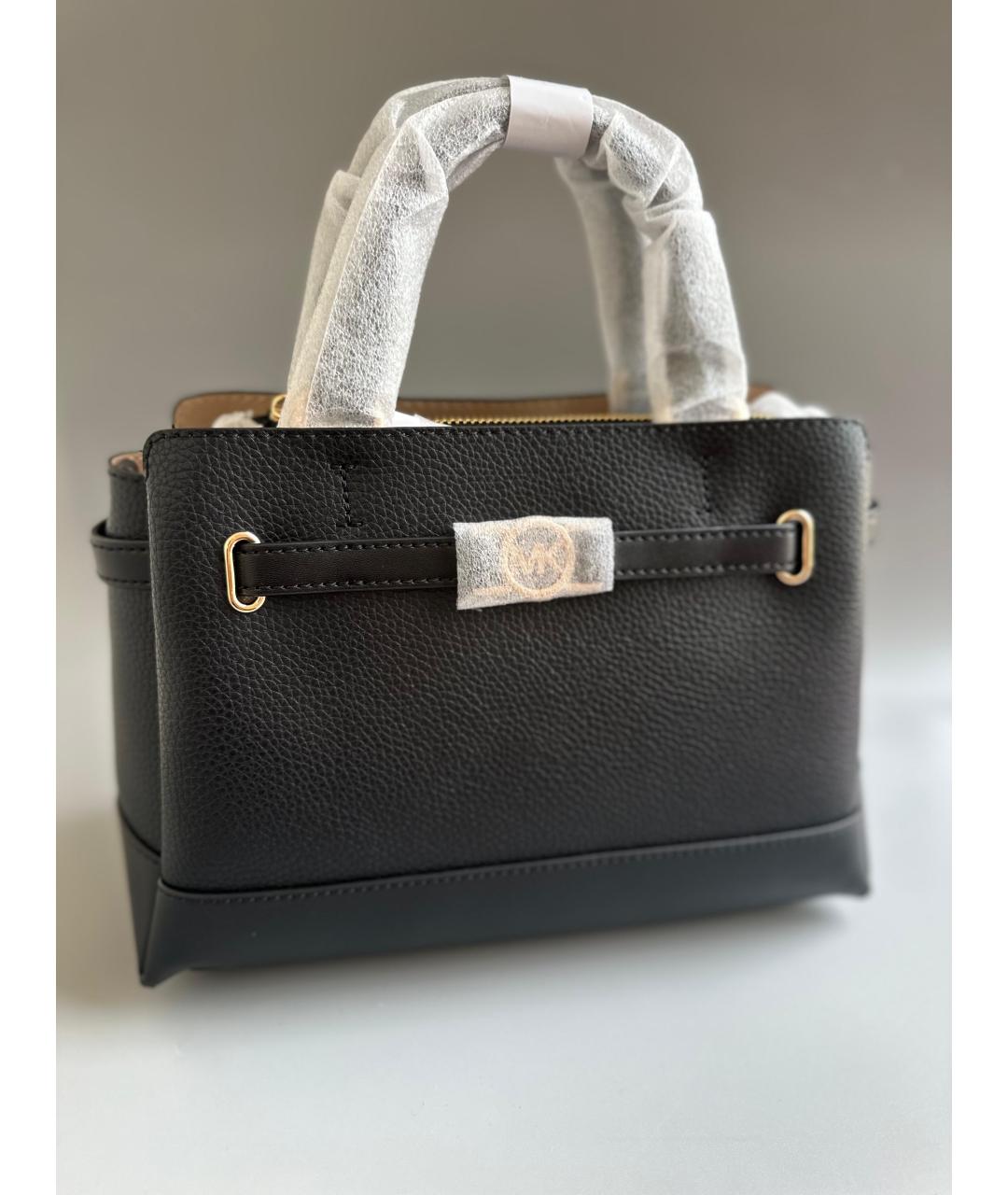 MICHAEL KORS Черная кожаная сумка с короткими ручками, фото 4