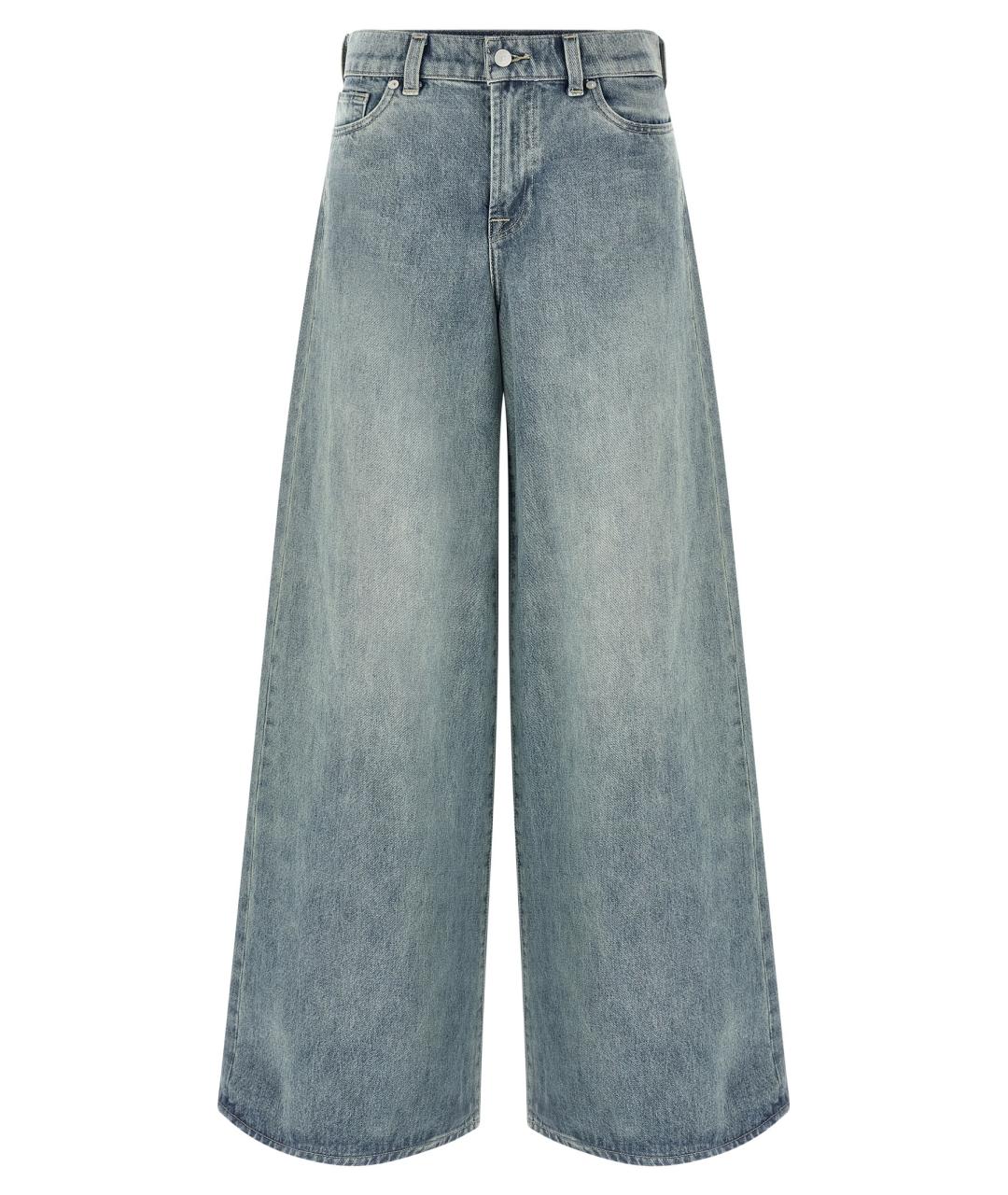 7 FOR ALL MANKIND Голубые хлопковые прямые джинсы, фото 1