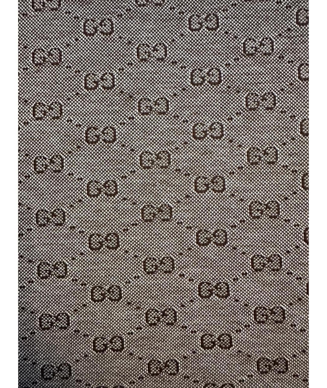 GUCCI Коричневое хлопковое поло с коротким рукавом, фото 4