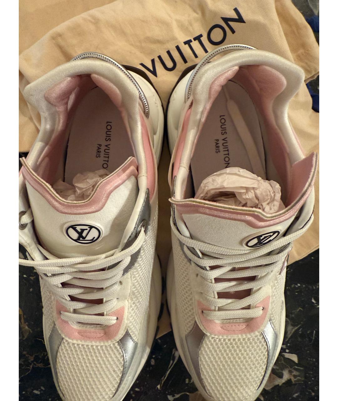 LOUIS VUITTON Белые кожаные кроссовки, фото 3