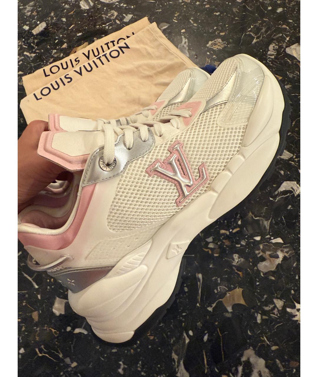 LOUIS VUITTON Белые кожаные кроссовки, фото 10