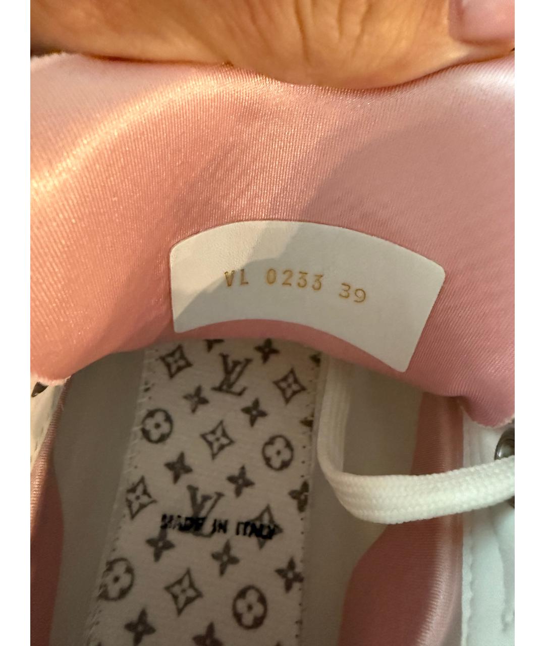LOUIS VUITTON Белые кожаные кроссовки, фото 9